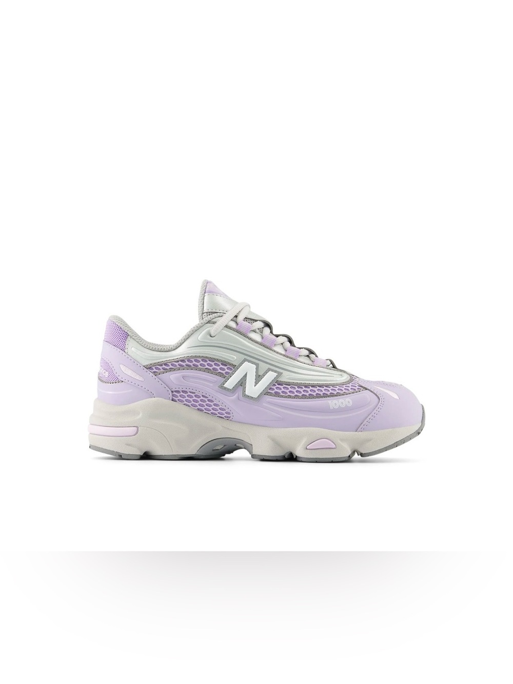 New Balance Lavender and Silver Kids' Sneaker
